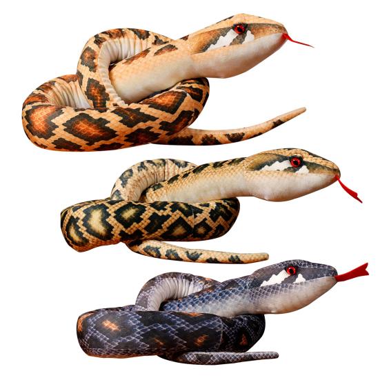 Realistic Soft Ornament Vivid Look Python Toy Prank Trick Doll Birthday Gift Simulation