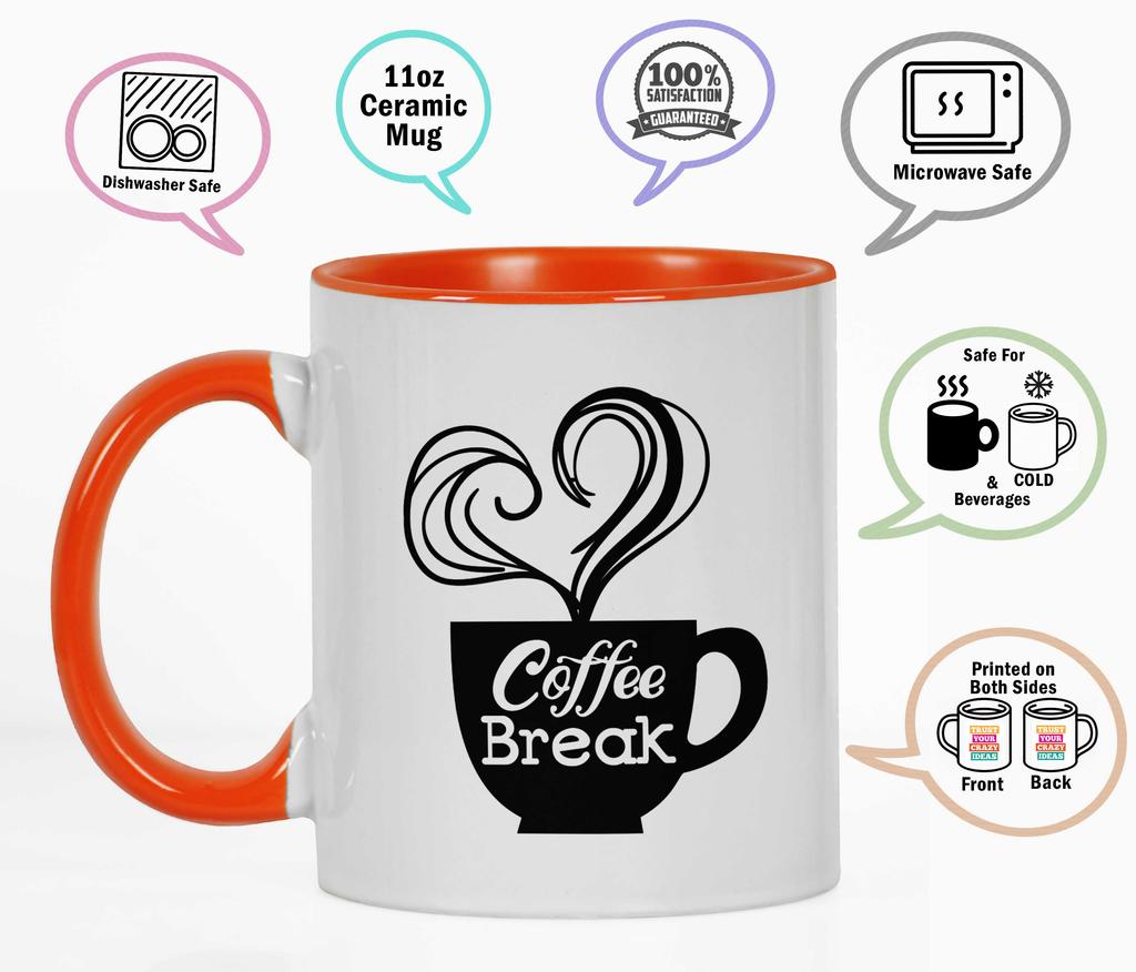 Inkdotpot Кофейная пауза 11 унций керамические кофейные кружки отлично подходят для коллег, начальников, подарков на кофе