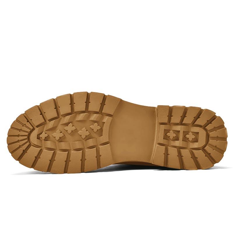 Winter Men Women Unisex Leather Yellow Boots Fashion British Style Work Shoes Autumn Big Size 49 50 Plush Warm