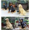 Садовая фигурка Собака из смолы, светодиодная подсветка на солнечных батареях, деревенская фигурка для двора, крыльца