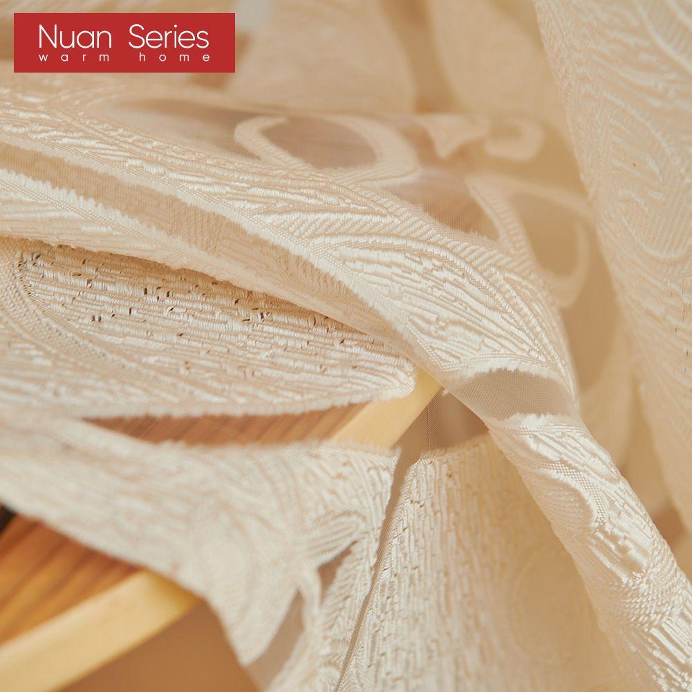 1 шт., жаккардовая оконная прозрачная занавеска Nuan серии Nuan, европейский дизайн, тюль с цветами, занавеска для гостиной для домашнего декора