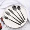 20Pcs/Set Black Cutlery Set Stainless Steel Gold Tableware Knife Dessert Fork Spoon Dinnerware Set Kitchen Flatware Silverware