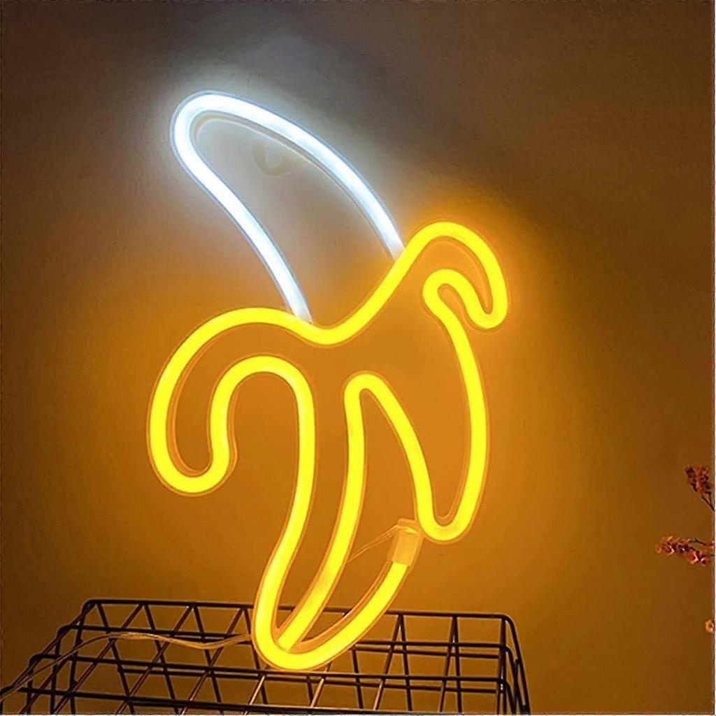 Banana Neon Light LED Wall Neon Sign for Home Decor Battery and USB Operated Neon Night Light Neon Light Sign for Kids Bedroom Christmas Party Wedding