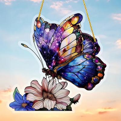 Ловец солнца Животное Многоцветный Акриловая Птица Летучая мышь Подвеска Витражный стиль Подвесной