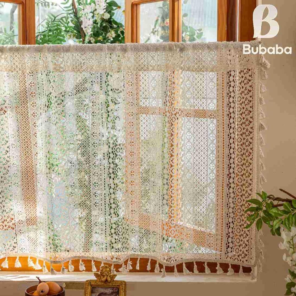 Короткая готовая занавеска Bu Baba из американской марли с кисточками для спальни, эркерного окна или двери.