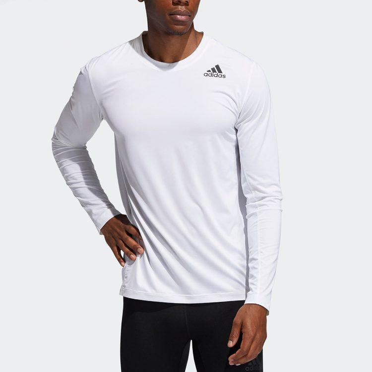 adidas Футболки Мужские Белые С Круглым Вырезом Умеренный Прямой Крой GL9893