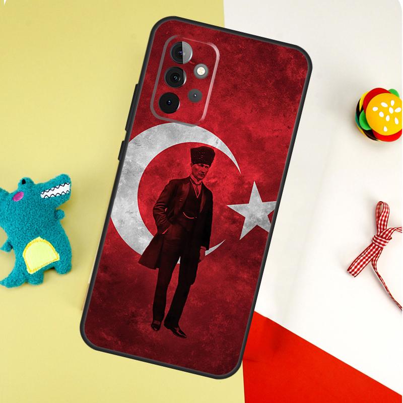 Чехол для телефона Samsung Galaxy A22 A32 A52 A54 A34 A14 A55 A35 A15 A53 A33 A13 A05 A06 A16 с изображением флага Турции и Ататюрка