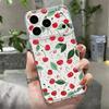 Прозрачный чехол для телефона из ТПУ с рисунком красной вишни для iPhone 17 16 Pro 15 14 13 12 Pro Max 11 Ударопрочный прозрачный мягкий силиконовый чехол