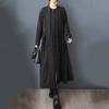 Платья с длинным рукавом черные винтажные новые для женщин повседневные свободные весенне-осенние платья-рубашки