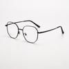 Polygonal Titanium Frame Glasses Frame Internet Celebrity Plain Style Round Face Can Be Equipped with Anti-blue Light Women