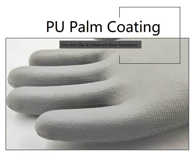 EN388 4543 Hand Safety Construction Gloves HPPE Coated Anti-Cut Anti-Slip Breathable Knit Wrist Work Level 5 Cut Resistance