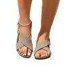 New Flat-bottomed Cross-strapped Beach Sandals Summer Large-size Open-toed Retro Boken Sandals Women