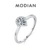 MODIAN Чистое серебро 925 пробы овальной огранки, высококлассное ослепительное прозрачное кольцо на палец с фианитом для женщин, модные ювелирные изделия, подарок на годовщину