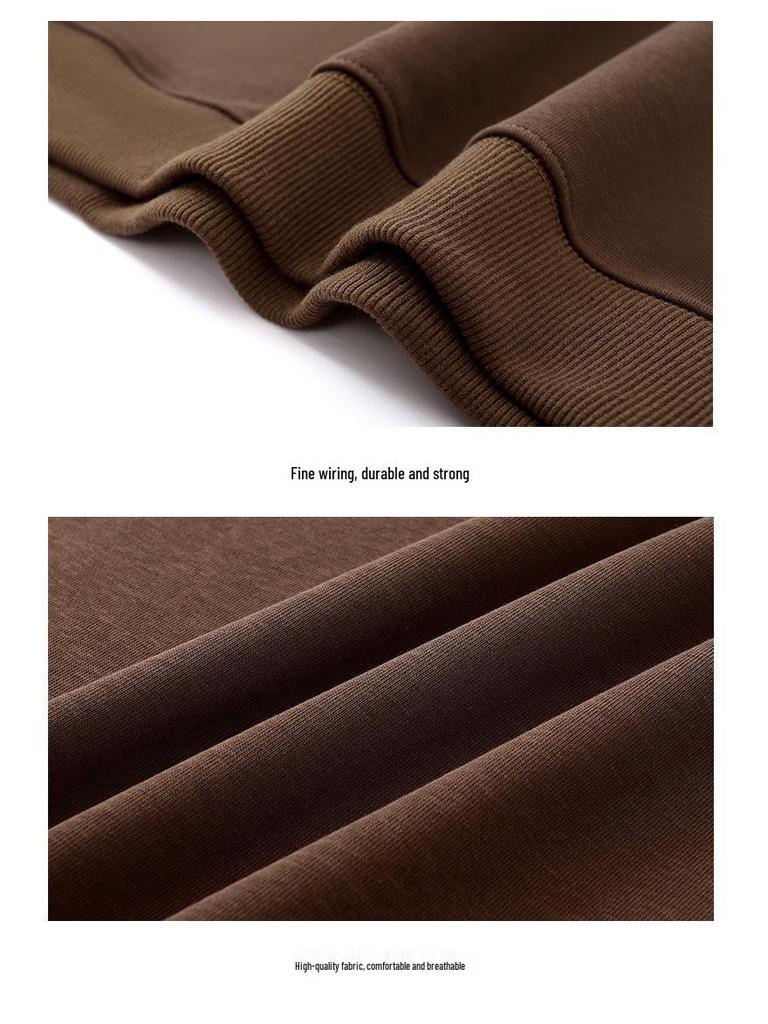 Unisex Fleece-Lined Crew Neck Sweatshirt - Solid Color, Loose Fit, Long Sleeve Base Layer for Autumn & Spring