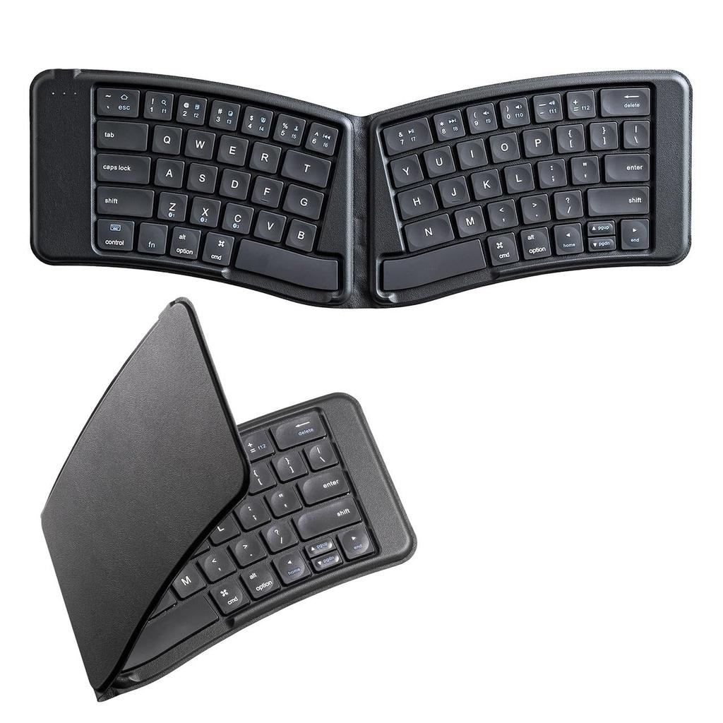 SANWA DIRECT Keyboard Bluetooth Compatible with Foldable Small Rechargeable Ergonomics 3 Units iPad/iPhone Multi-Pairing 400-SKB076