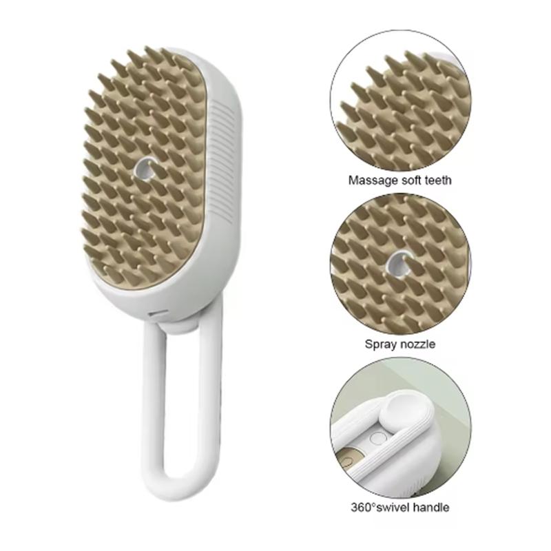 New Cat Dog Pet Spray Massage Brush One Button Steam Spray Folding Rotatable Floating Hair Bath Hair Removal Brush Comb