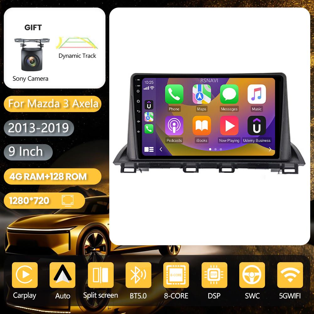 Android 16 Plug and Play pour Mazda 3 Axela 2014 - 2019 Carplay Auto Écran 2K Autoradio Lecteur Multimédia DVD BT vidéo DSP