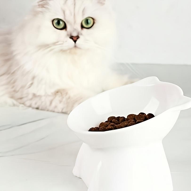 Cat Bowl, Anti Vomiting 15 Degree Tilted Cat Tray, Stable Base, Not Easy To Overturn, Pet Drinking or Food Feeding Station