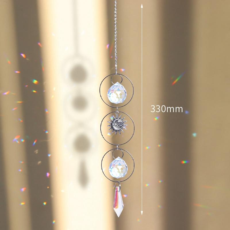 Suncatcher Crystal Window Wind Chimes Light Catcher Rainbow Prism Shiny Chakra Crystal Hanging Pendant Home Decoration