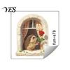 Easy Peel Wall Sticker Cute Hedgehog Sticker, Mini Window Holding Rose Decal, And Stick Self Adhesive for Home Living Room Bedroom Decor Non-warping