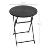 Garden table, Round, Foldable, For 2 people, Wood look, Steel+Plastic. Dark gray, 60 x 60 x 73 cm