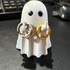 Middle Finger Cute Ghost Statue, Ghosts Small Scary Ghost Figurines, Halloween Home Decorations, Coffee Table Centerpieces Shelf