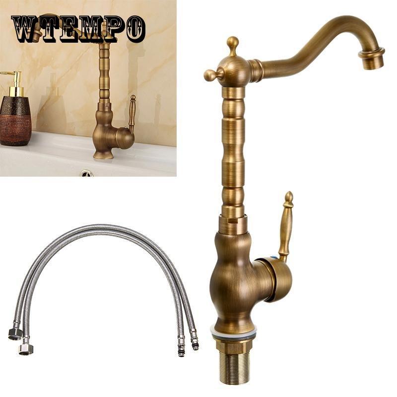 Dagu Antique Single Handle Swivel Mixer Tap Kitchen Bathroom Sink Faucet Brass Finish