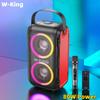 W-King 80 Вт мощная портативная уличная розетка для караоке RGB 360 стерео объемного звучания беспроводной сабвуфер FM-радио TWS Bluetooth-динамик