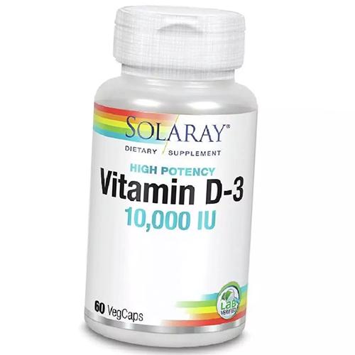 Витамин Д3, Vitamin D-3 10000, Solaray 60вегкапс (36411067)