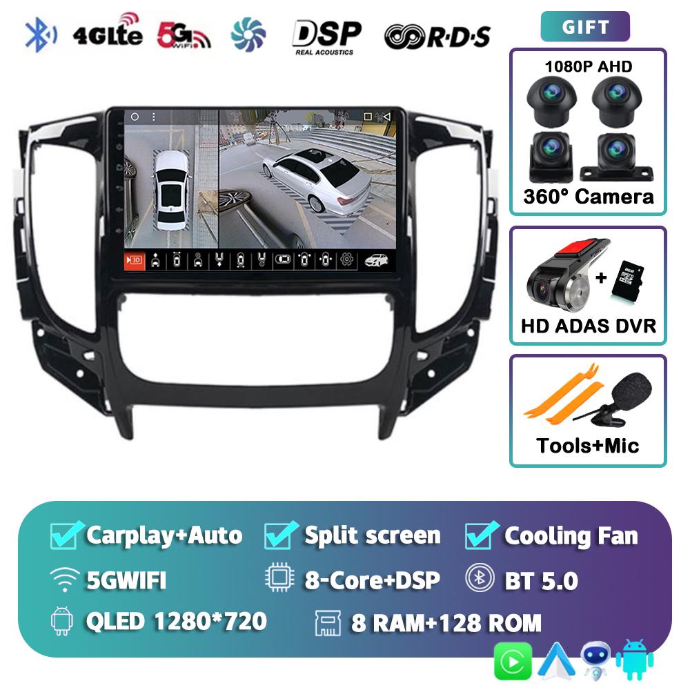 Android 14 Carplay автомобильное радио для Mitsubishi Pajero Sport 3 L200 5 Triton 3 2015 2016 2017 2018 2019 мультимедийный видеоплеер GPS