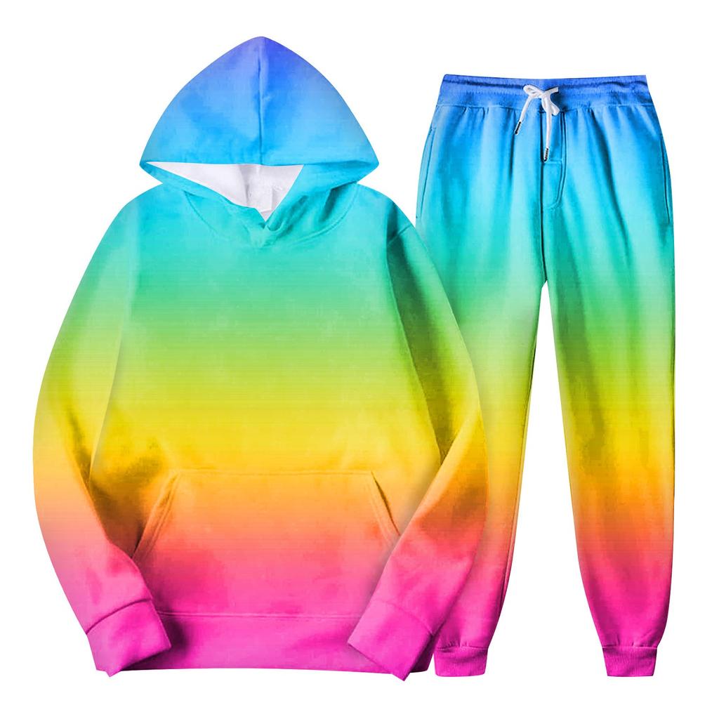 Мужской спортивный костюм с капюшоном, унисекс, двухсекционная одежда для бега, пуловер с длинными рукавами, толстовки с капюшоном + комплект спортивных штанов