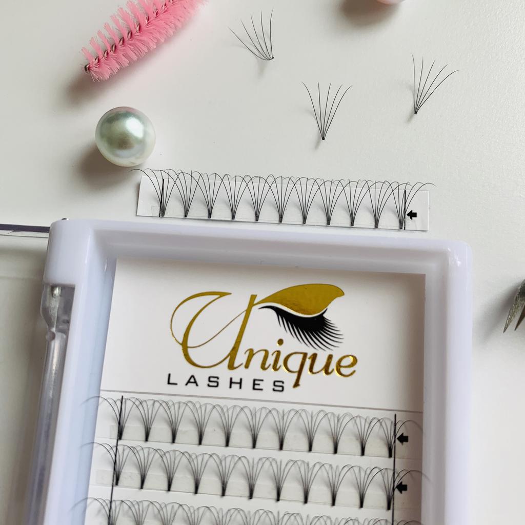 Korean Eyelash Extensions 3D 4D 5D 6D ultra Dark Black Pre Fanned Eyelash Extension