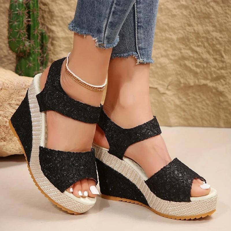Fashion New Wedge Sandal Women Summer Shoes Peep Toe Platform Sandals Luxury Designer Shoes Heels Women Sexy Party Dress Women Sandalias