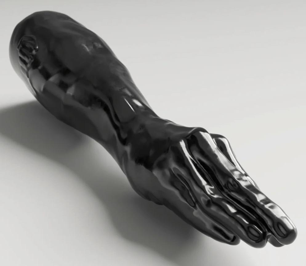 ABS15 Черный стероидный фаллоимитатор на спине, 35 x 11 см