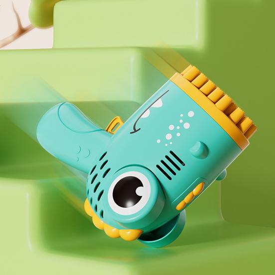 Kids Bubble Machine Easy To Use Bubble Blower Toy Cartoon Dinosaur Design Bubble Obstacle Course Toy Portable Bubble Blower