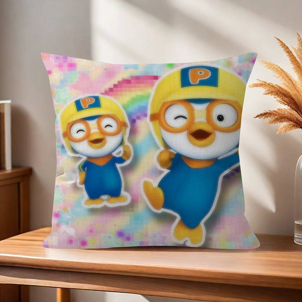 Anime cute Pororos Office Cushion Pillowcase Car Cushion CoverXCM Lumbar Pillowcase Sofa Pillowcover