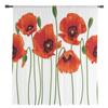 Plant Poppy Texture Flowers Sheer Curtains for Living Room Voile Tulle Curtain for Bedroom Kitchen Home Decor Panel