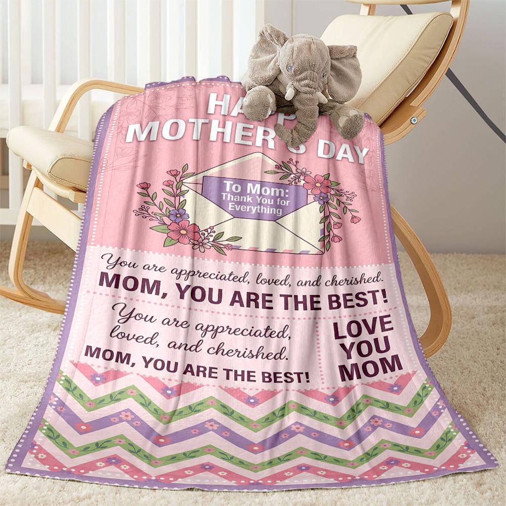 Mother's Day Greeting Blanket Suitable for sofas,travel, living rooms also a good gift for friends and family Suitable for all seasons.