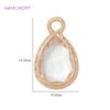 8.5mm*14.5mm 18K Gold Plated Crystal Glass Droplet Charms For Earring Making,Brass Decorative Pendants,DIY Jewelry Pendants