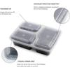 10PCS/Set Meal Preparation Container 3 Compartment Lunch Box 1 Compartment with Airtight Lid Microwave Heatable Food Container F