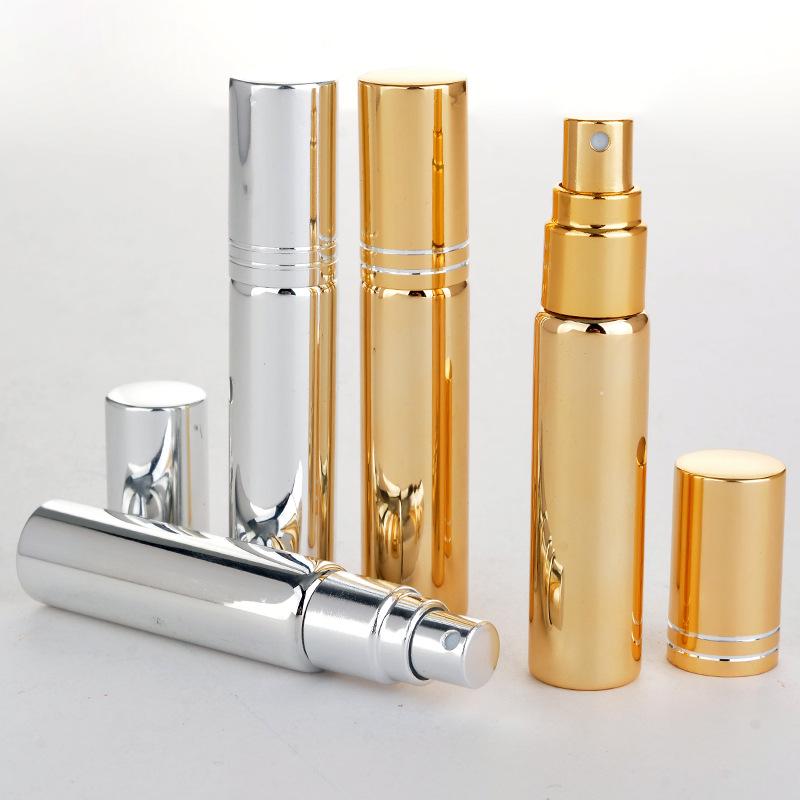 10ml Perfume Sub-bottling Lotion Hydrating Spray Bottle Electroplating UV Glass Tube Spray Bottle