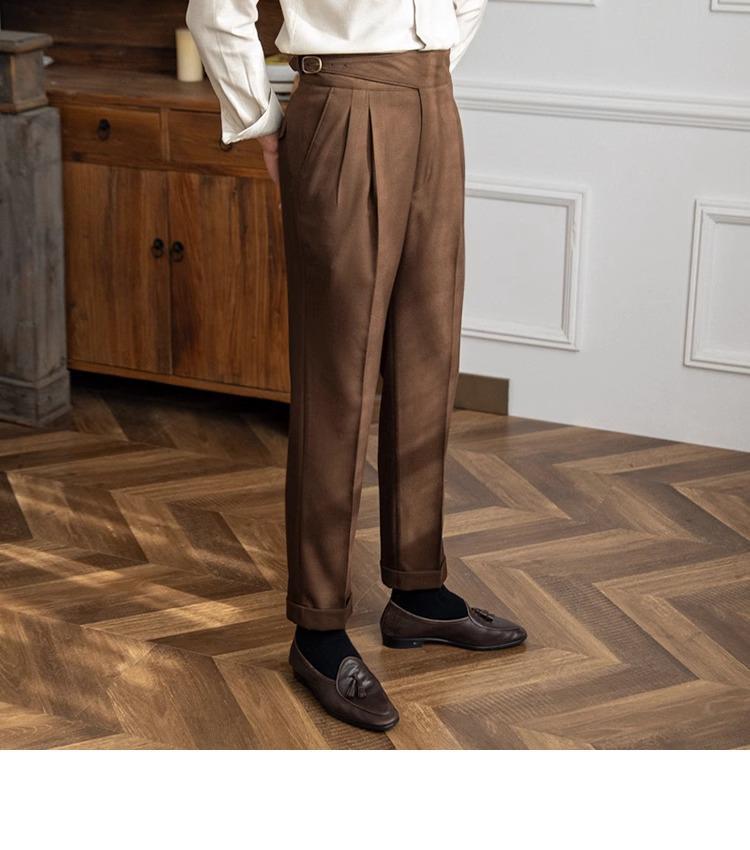 2023 Autumn/Winter Italian Naples High-Waist Straight Men's Casual Trousers