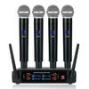 Беспроводной микрофон ручной 4 канала частота VHF фиксированный динамический микрофон для караоке свадьба группа шоу церковь