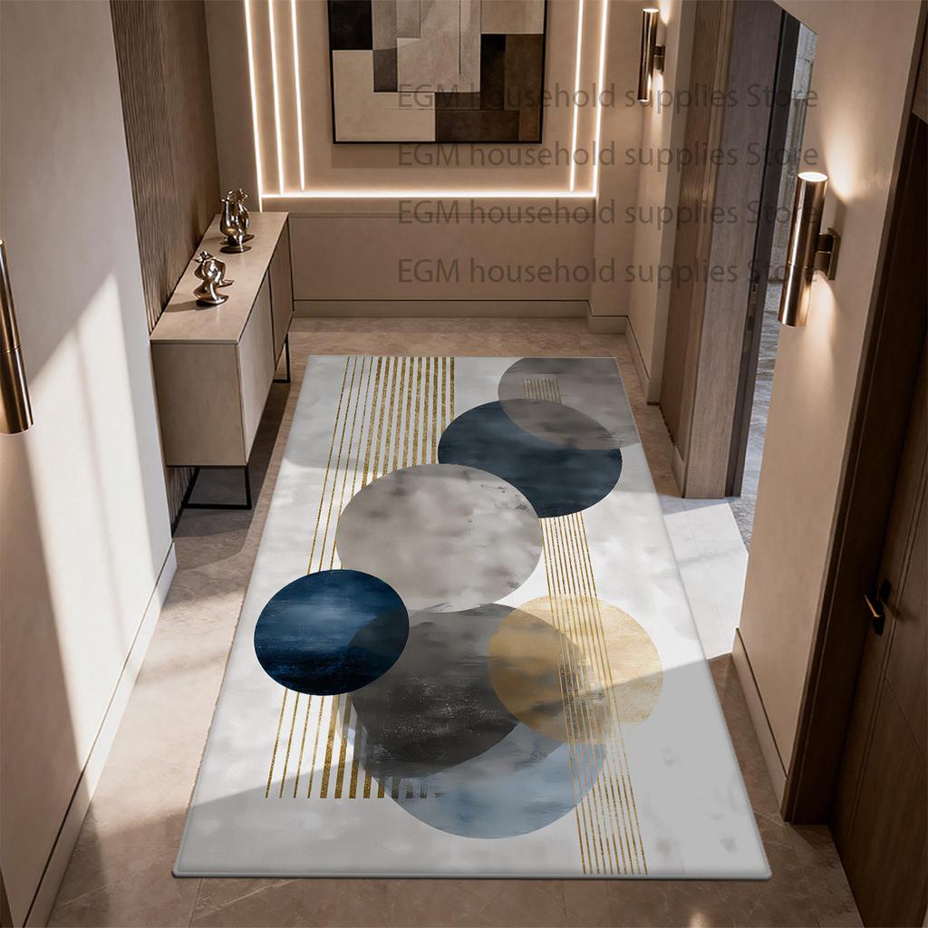 Modern Geometric Rug Light Luxury Living Room Decor Washable Non-slip Carpet Customizable Study Bedroom Entrance Door Mat Lounge