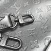 [Pre-Owned] Classic Monogram Adjustable Shoulder Strap Embossed Leather Trim Messenger Bag - Very Good #137BJNJ