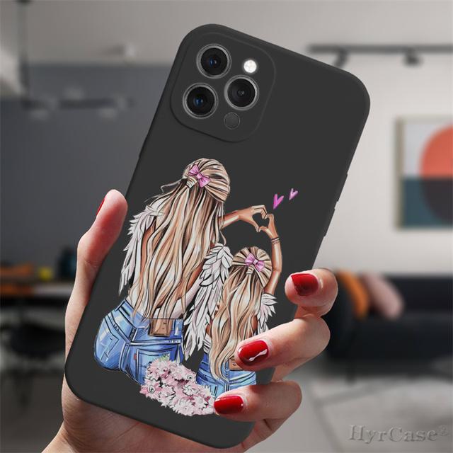 Для Iphone 13 11 12 14 Pro Max Mini Xs Xr 14plus черный чехол на высоком каблуке для девочек, модная женская мода, популярный силиконовый защитный чехол