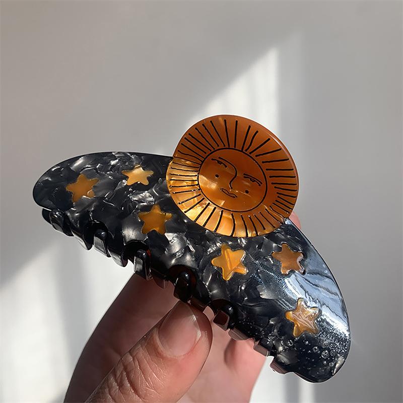 Ацетат Винтаж Звезда Ангел Зажим Фэнтези Элегантный Акула Зажим Креативный Животный Улитка Волосы Коготь Для Женщин Девочек Аксессуары Для Волос