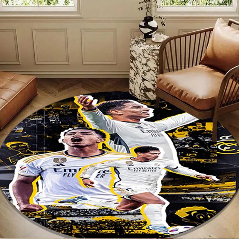 1PC Victory Jude Celebration Round Rug for Livingroom,Bedroom, Palyroom, Chair Rug, Area rug, Circle Carpet, Large Size Fan Christmas gift