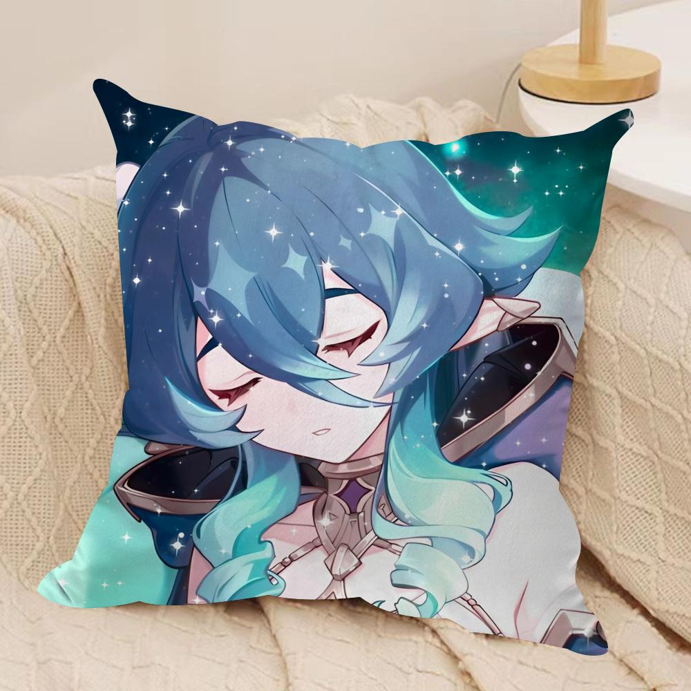 Layla genshin impact cute Cushion Cover Silky Short Plush Invisible Zipper Dustproof Sofa Pillow Case for Home Decor