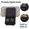Портативные цифровые весы 1 кг/2 кг Карманные весы для кофе 0,1 г Высокоточные электронные кухонные весы для продуктов Баланс с таймером